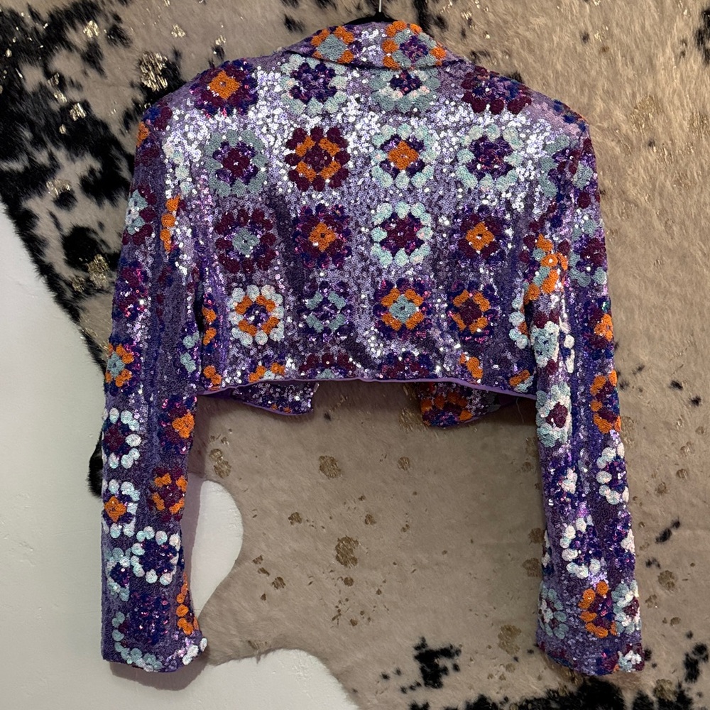 Nasty Gal Purple Multicolor Sequin Blazer - Picture 5 of 5